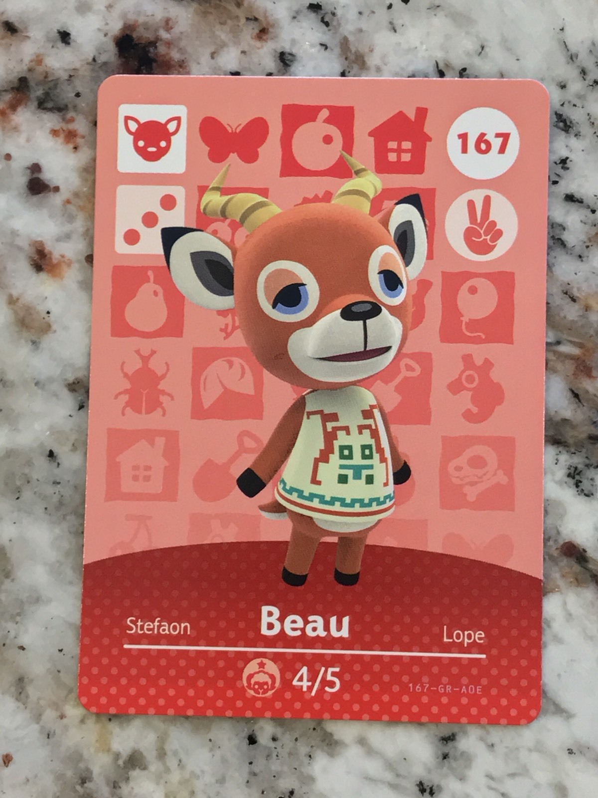 BEAU #167 Animal Crossing Amiibo Authentic Nintendo Mint Card From Series 2