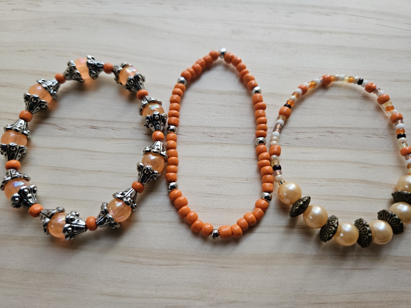 Fall Handmade Stretchy Bracelet Set Of 3