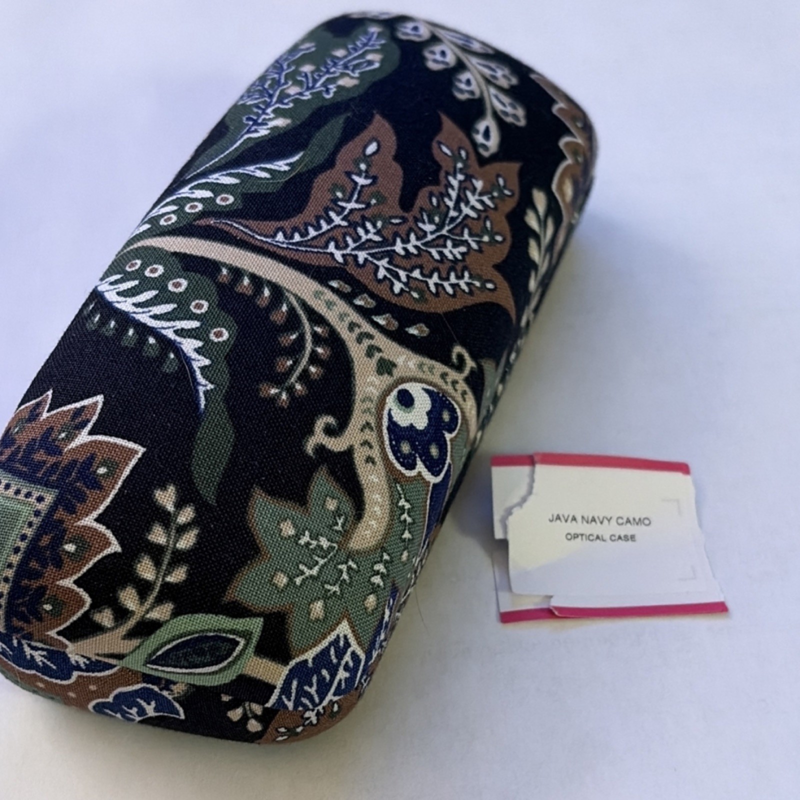 Vera Bradley Java Navy Camo Hard Case Glasses Sunglasses Floral Felt Lining