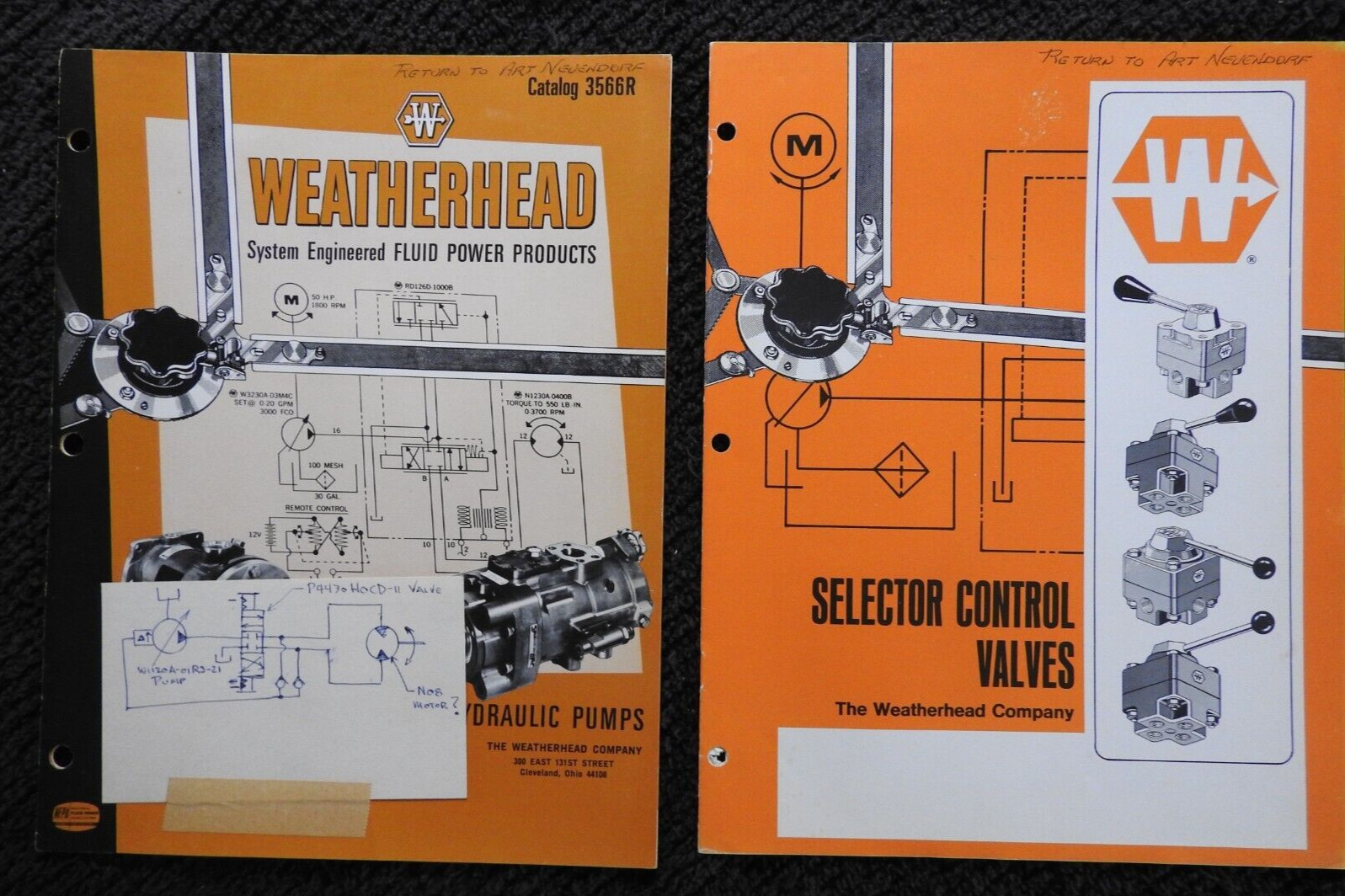 1966 Weatherhead Company Fluid Power Pumps Engineering Literature Cleveland OH