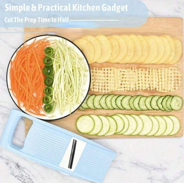 1 Set 5-in-1 Vegetable Slicer & Grater - Multifunctional Kitchen Tool - NEW