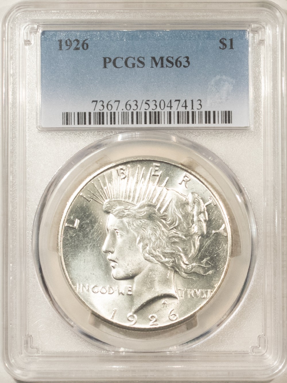 1926 $1 PEACE DOLLAR - PCGS MS-63 BLAST WHITE & CHOICE!