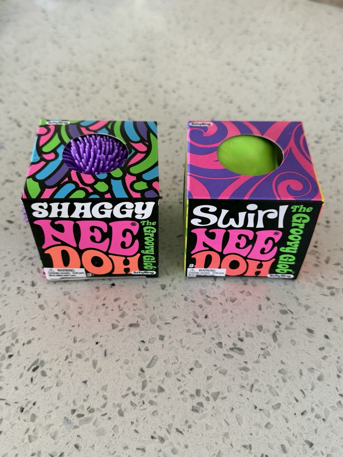 NEW NeeDoh Shaggy & Swirl The Groovy Glob Purple Green Set Of 2 Sealed In Box