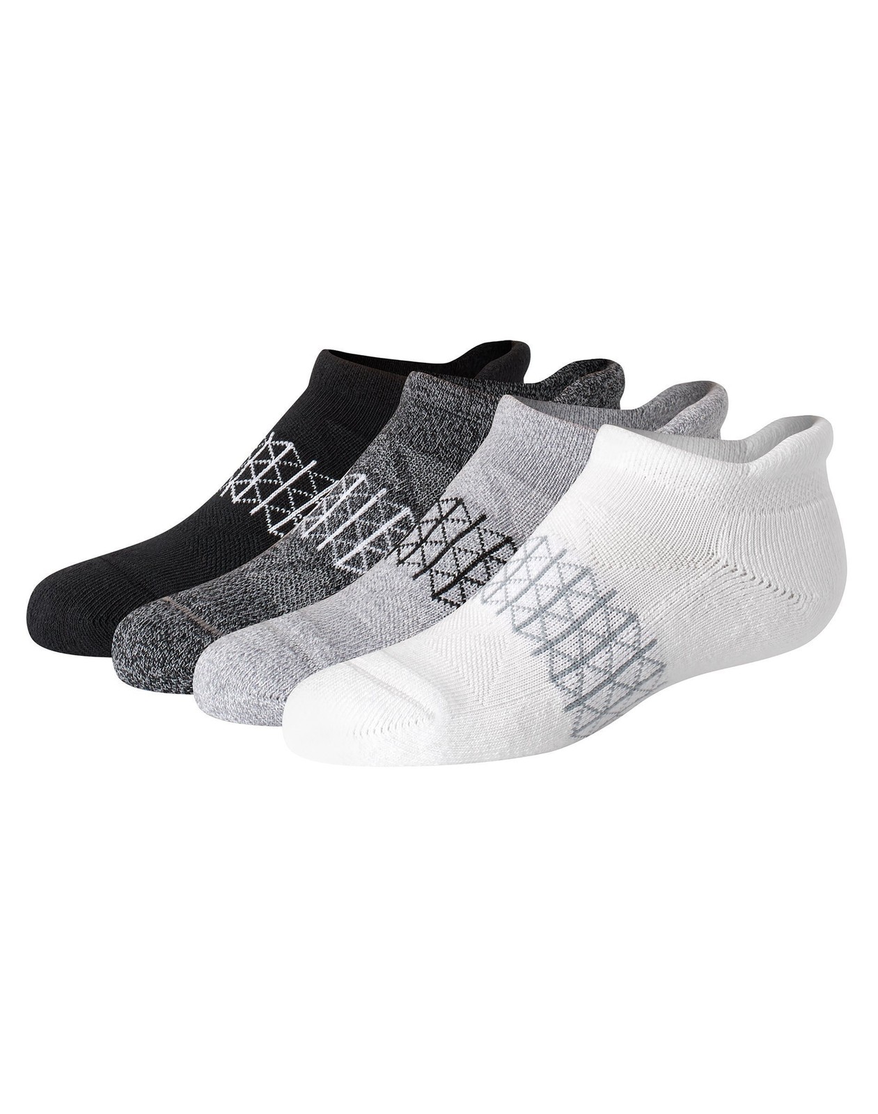 Hanes Boys' 4pk Absolute Active Heel Shield Socks - White M 9-2.5