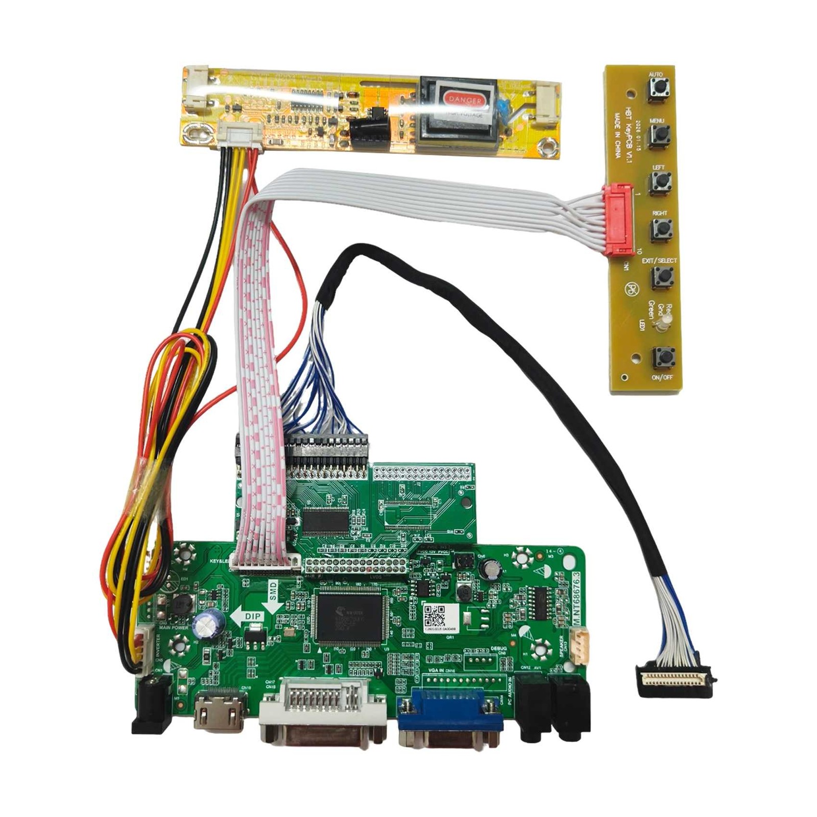HD DVI VGA LCD Controller Board For 10.4inch 640x480 NL6448BC20-08 LCD Display