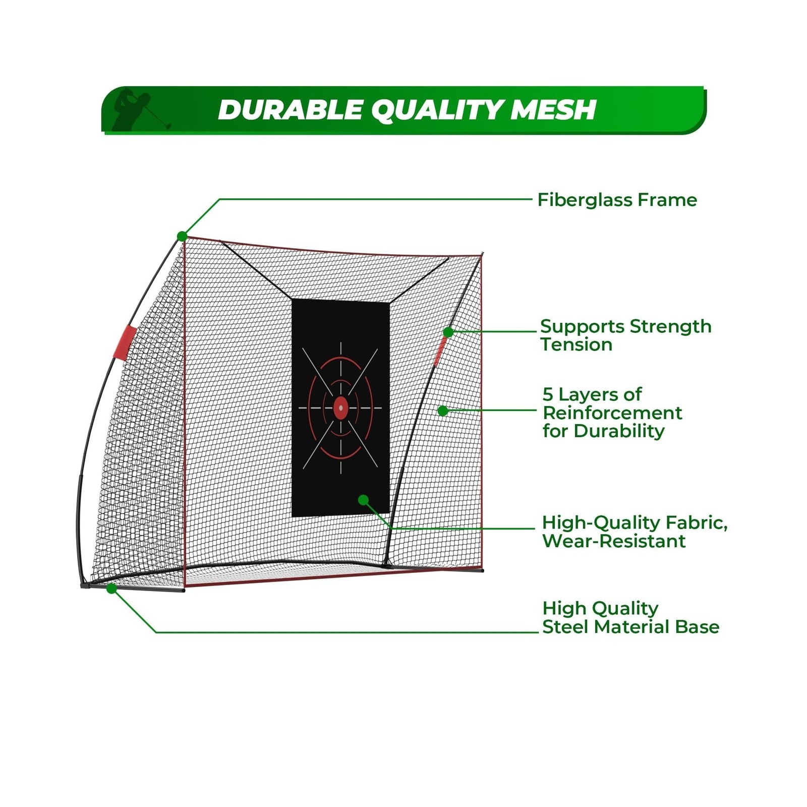 Golf Net Set, 10 x 7ft Heavy Duty Golf Practice Net with Chipping Practice Ne...