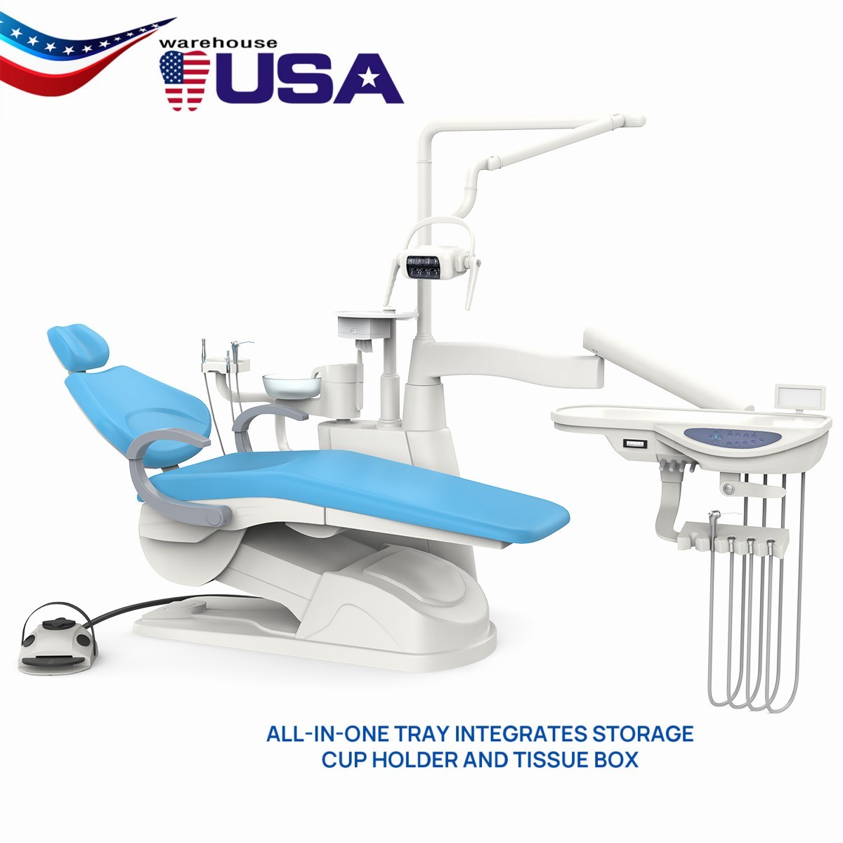 Dental Unit Chair Computer Controlled DC Motor PU Leather Dental Treatment Unit