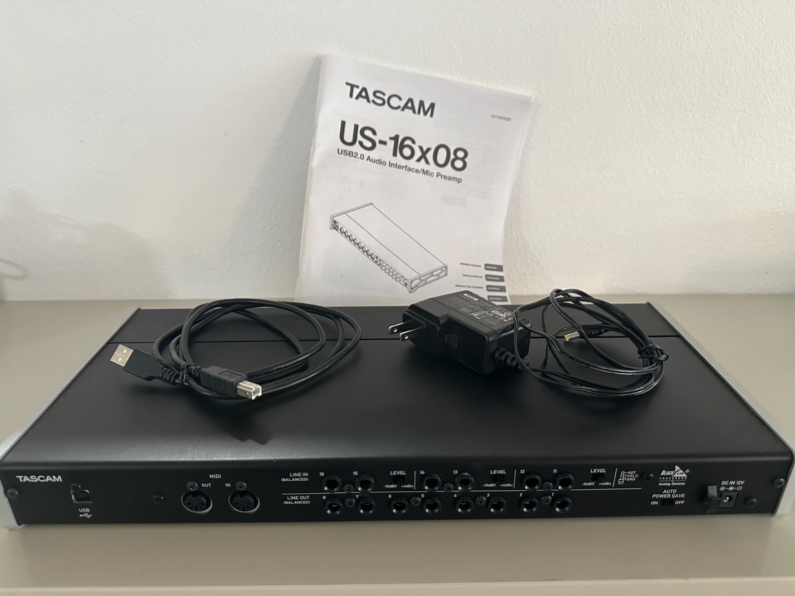 TASCAM US16X08 16-Mic Line Rackmount Audio Interface with MIDI