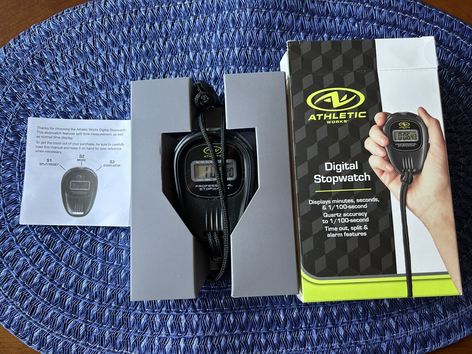 Athletic Works Digital Stopwatch - Black