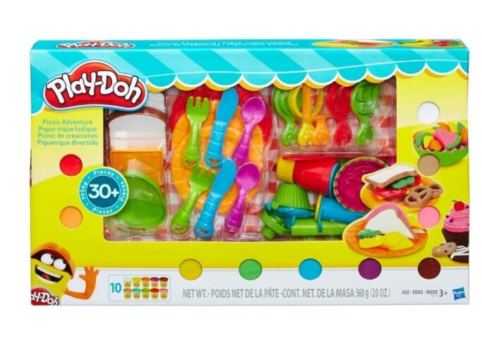 PLAY-DOH PICNIC ADVENTURE FOOD SET KIDS PRETEND FOOD PLAY SET 30+ Pcs. LARGE SET
