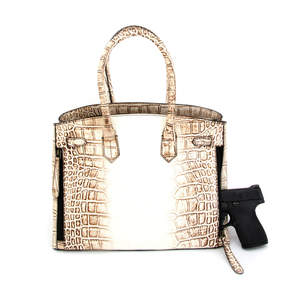 S & W Croco Leather CCW Handbag