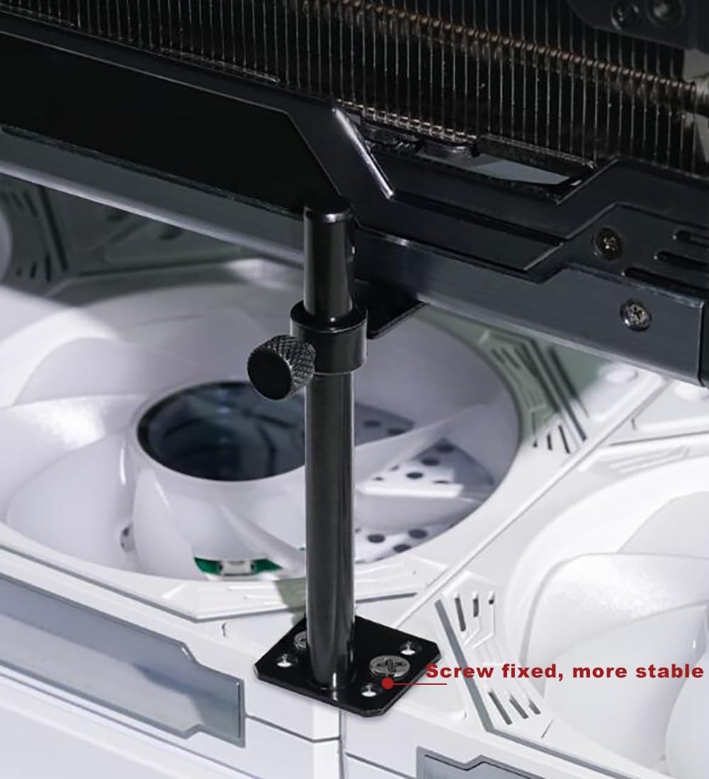 PEFWO GPU Support Bracket, Adjustable Height Graphics Card One Size, Black