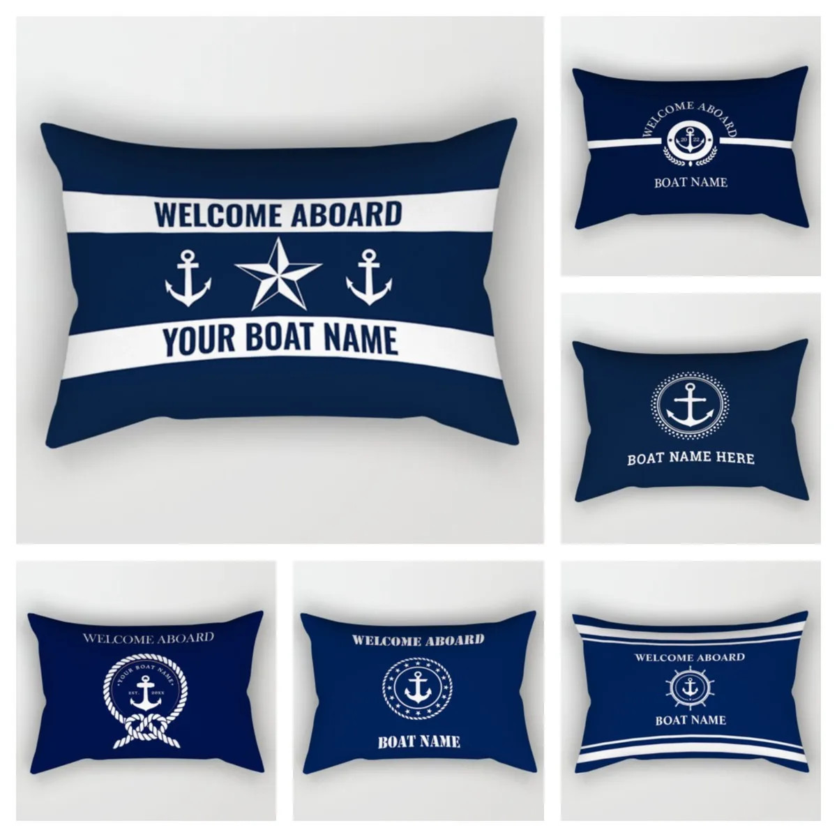 Dark blue nautical series sofa cushion cover 40*60 home decoration waist pillow