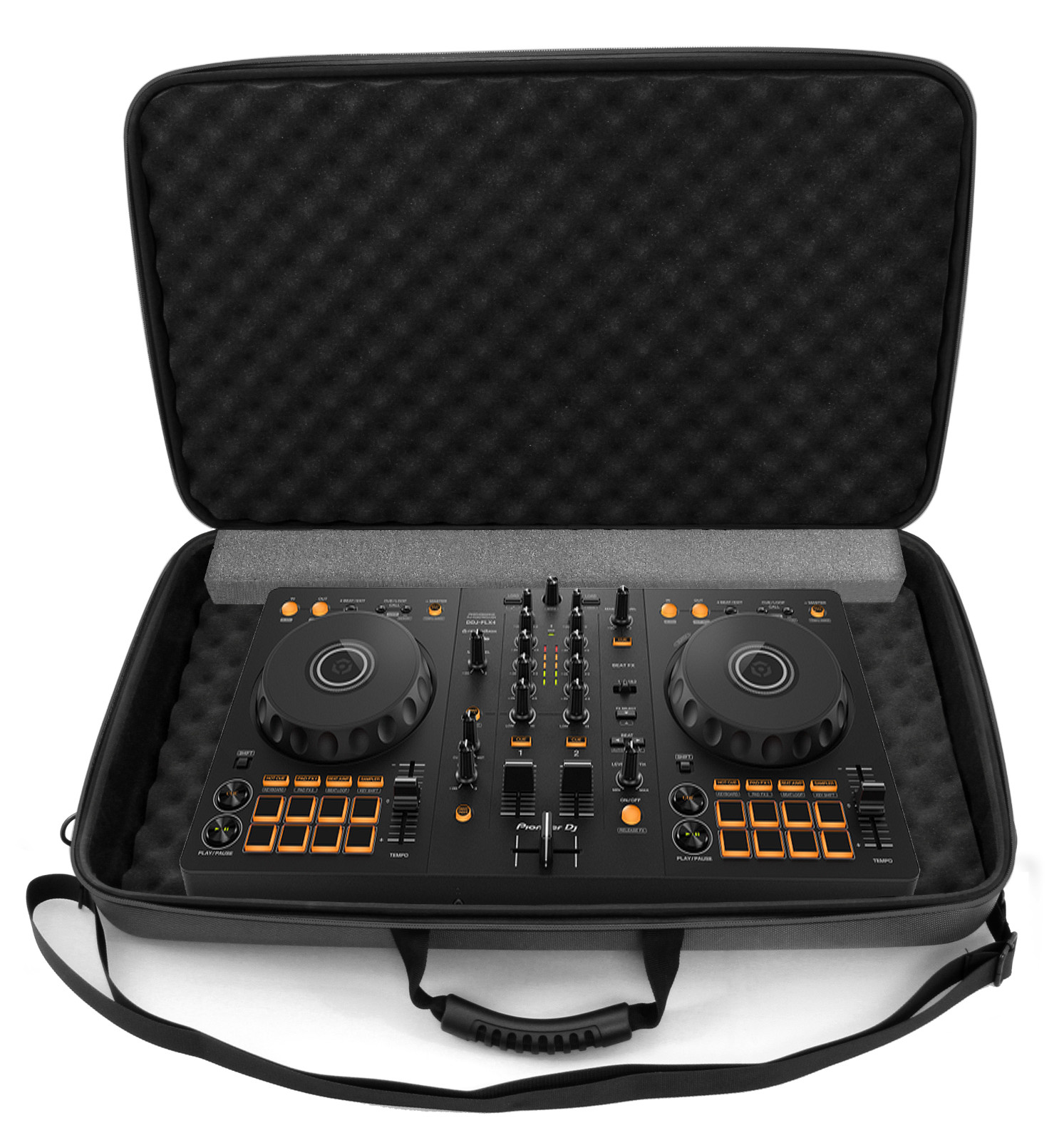 CASEMATIX DJ Controller Case for Pioneer DDJ-FLX4 2 Deck Mixers – Case Only
