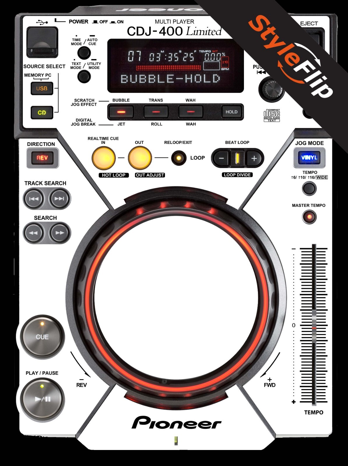 Pioneer CDJ-400 Skin | Color White | Protective Decal | StyleFlip Skins