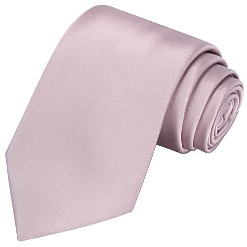 Solid Satin Tie Pure Color Necktie Mens Ties + Gift Box Dusty Rose