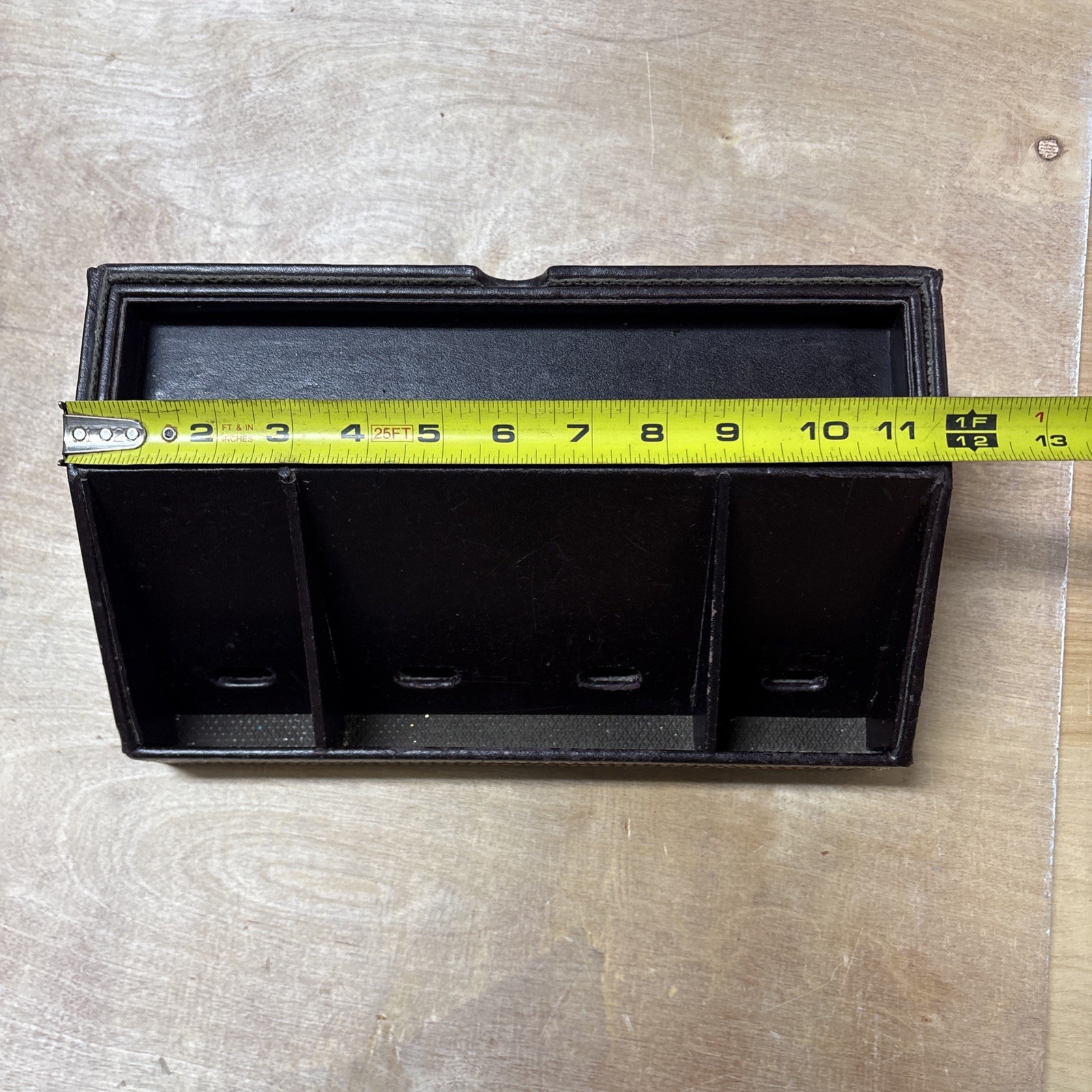Brown Leather-like Electronics Charging Station Tabletop Valet