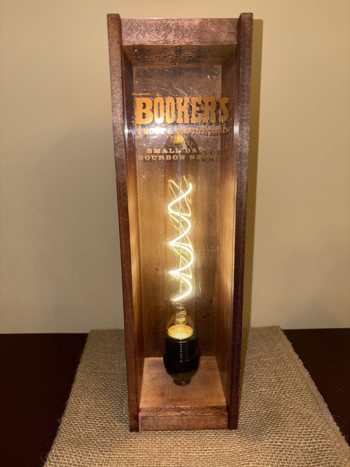 Bookers Bourbon Bottle Box Lamp
