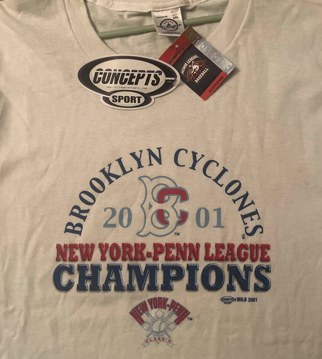 Brooklyn Cyclones 2001 New York Penn League Champion Tee Shirt XXL New with Tags