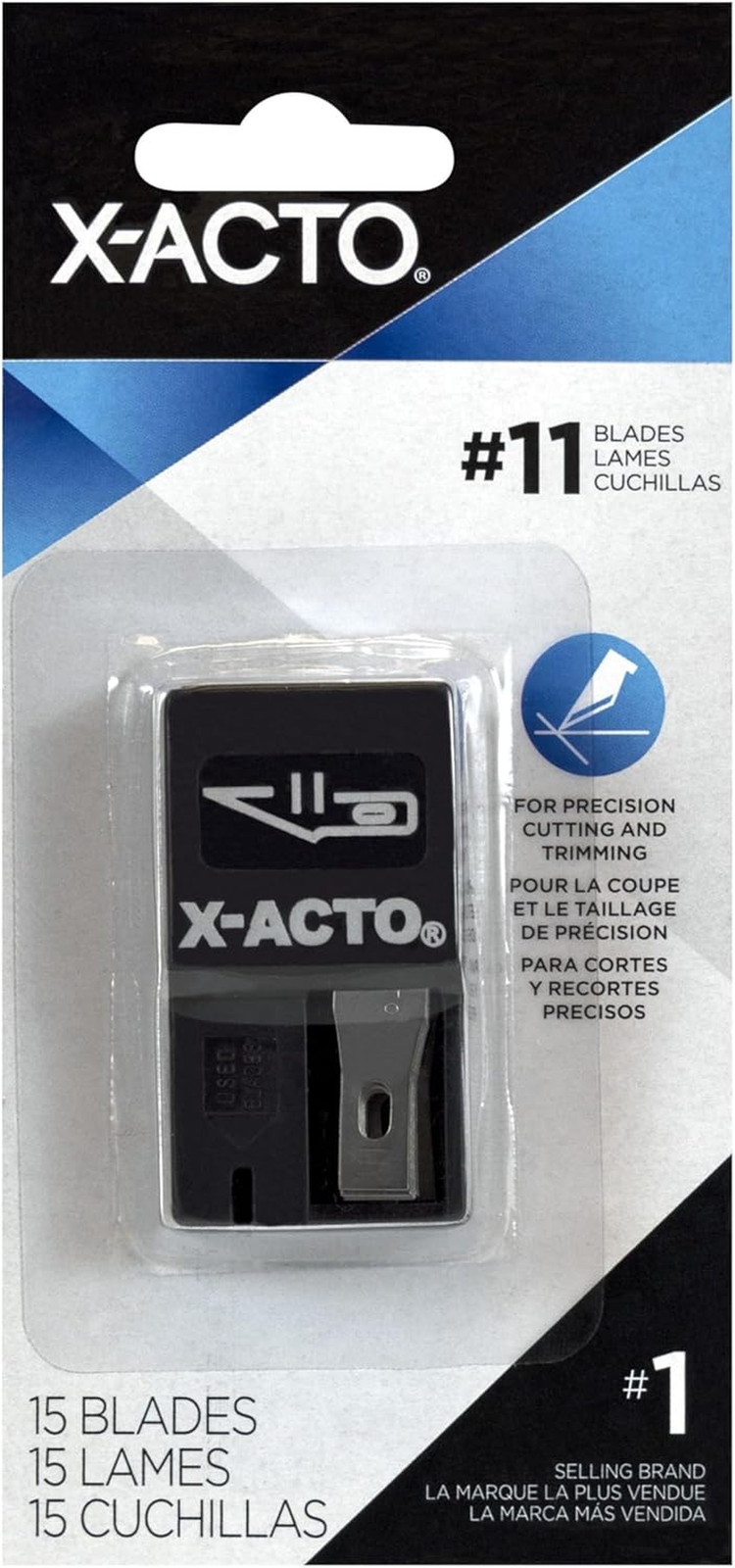 X-Acto Knife Blades, No. 11 Blade with Safety Dispenser, Pack of 15