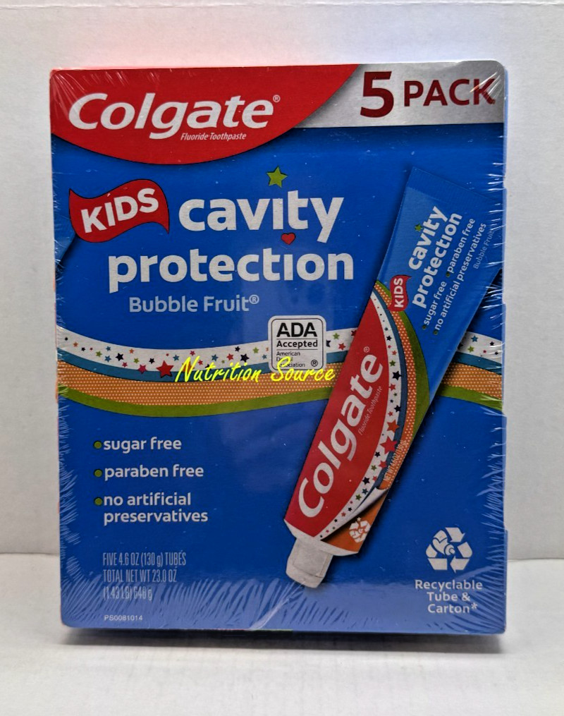 Colgate Kids Cavity Protection Toothpaste Bubble Fruit 5 Tubes x 4.6 oz
