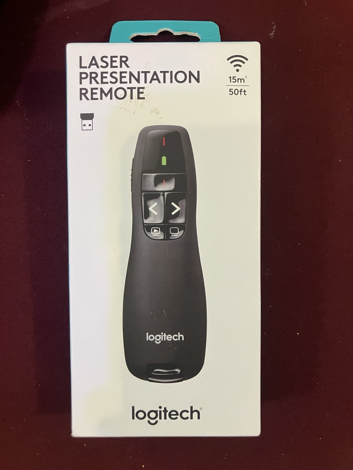 Logitech Docooler CHUF0301 Wireless Laser Presentation Remote, Black, 15m