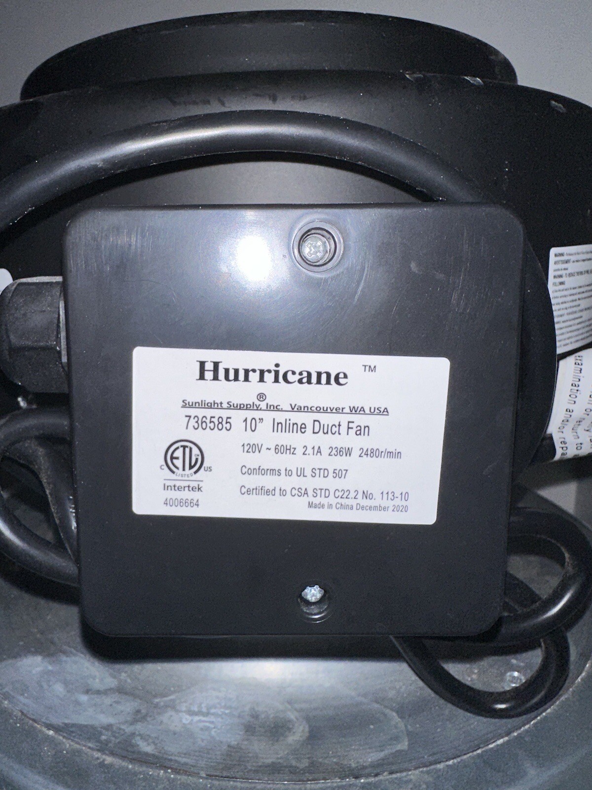 Can-Lite 1500 CFM Carbon Filter W/ 10” Inline Hurricane Fan & Phresh Silencer VG