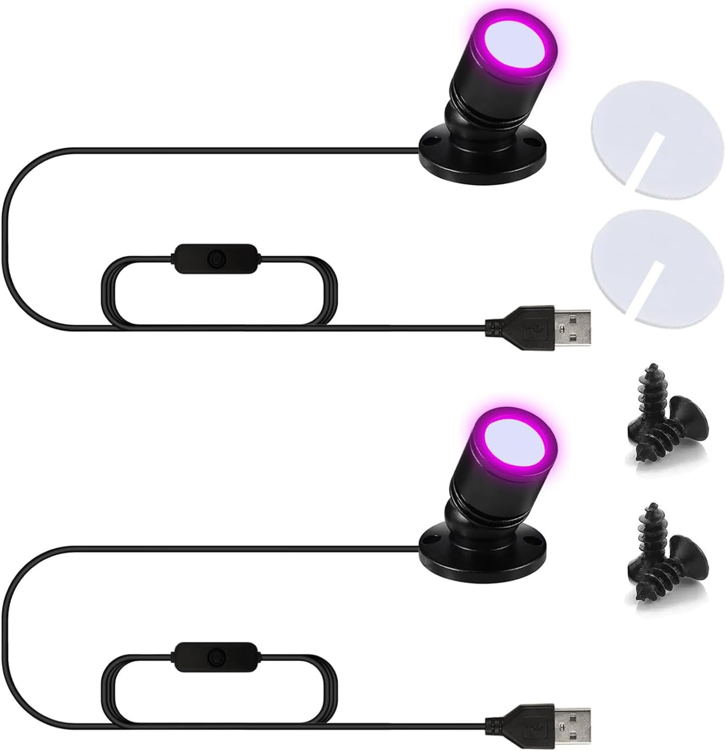 USB Powered Mini Spotlights for Displays 2-Pack – 5V Small LED Spot Lights Indoo