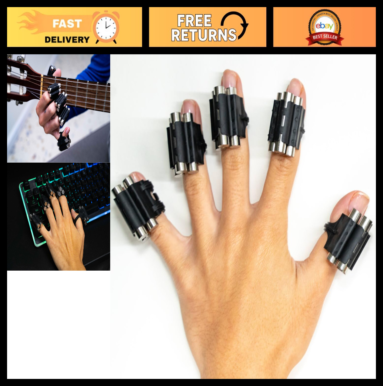 Adjustable Hand Exerciser - Finger Strengthener for Musicians, Athletes & Rehab