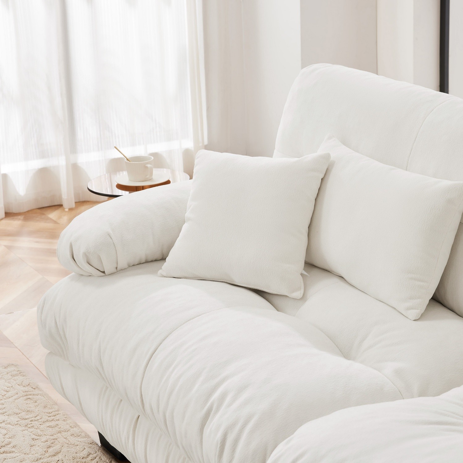 Luxury Chenille Loveseat Sofa Modern 2-Seater Couch w/ Armrests for Living Room