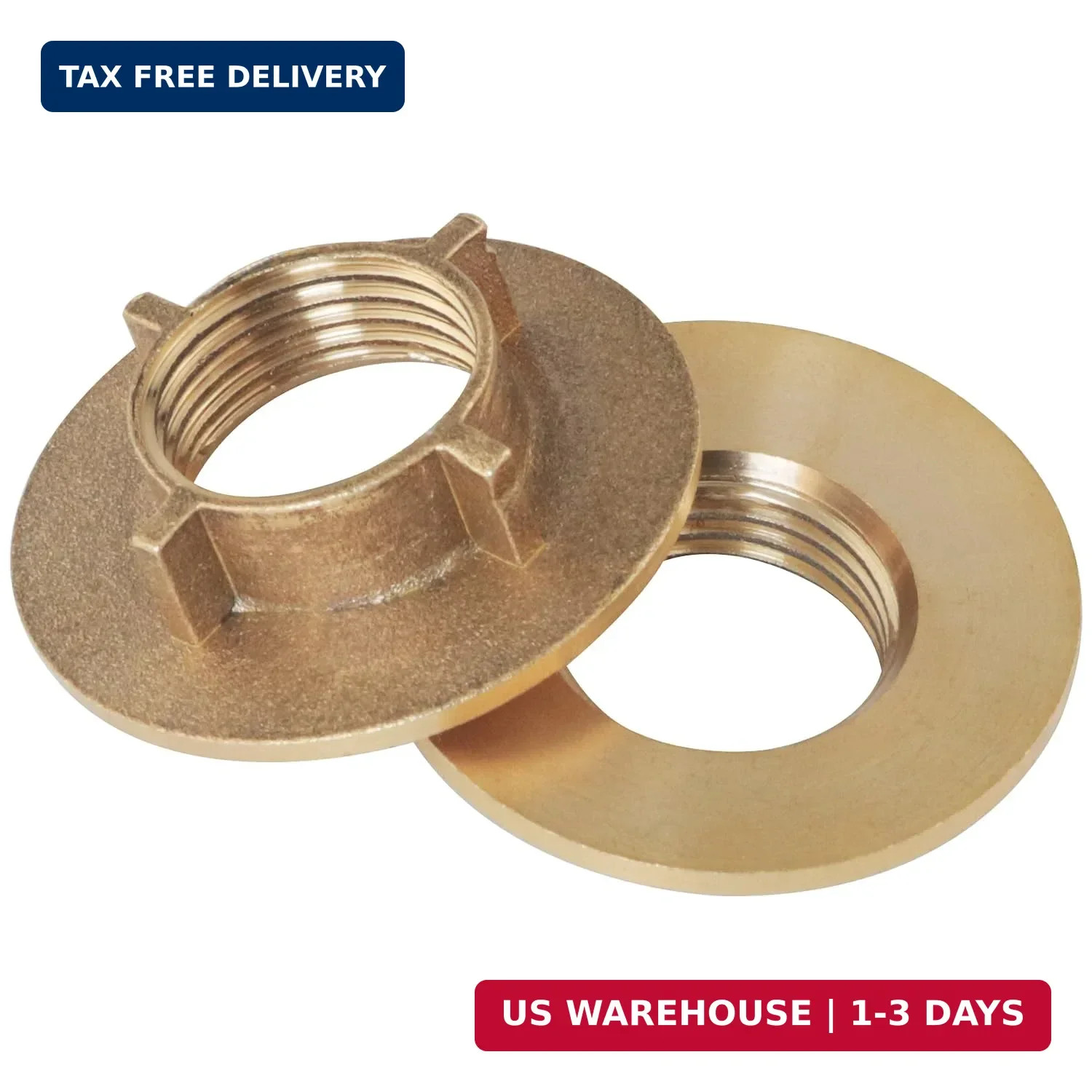 2PCS Faucet Extension Fixing Feet Faucet Bottom Foot Nut Brass Single Cold Cap B