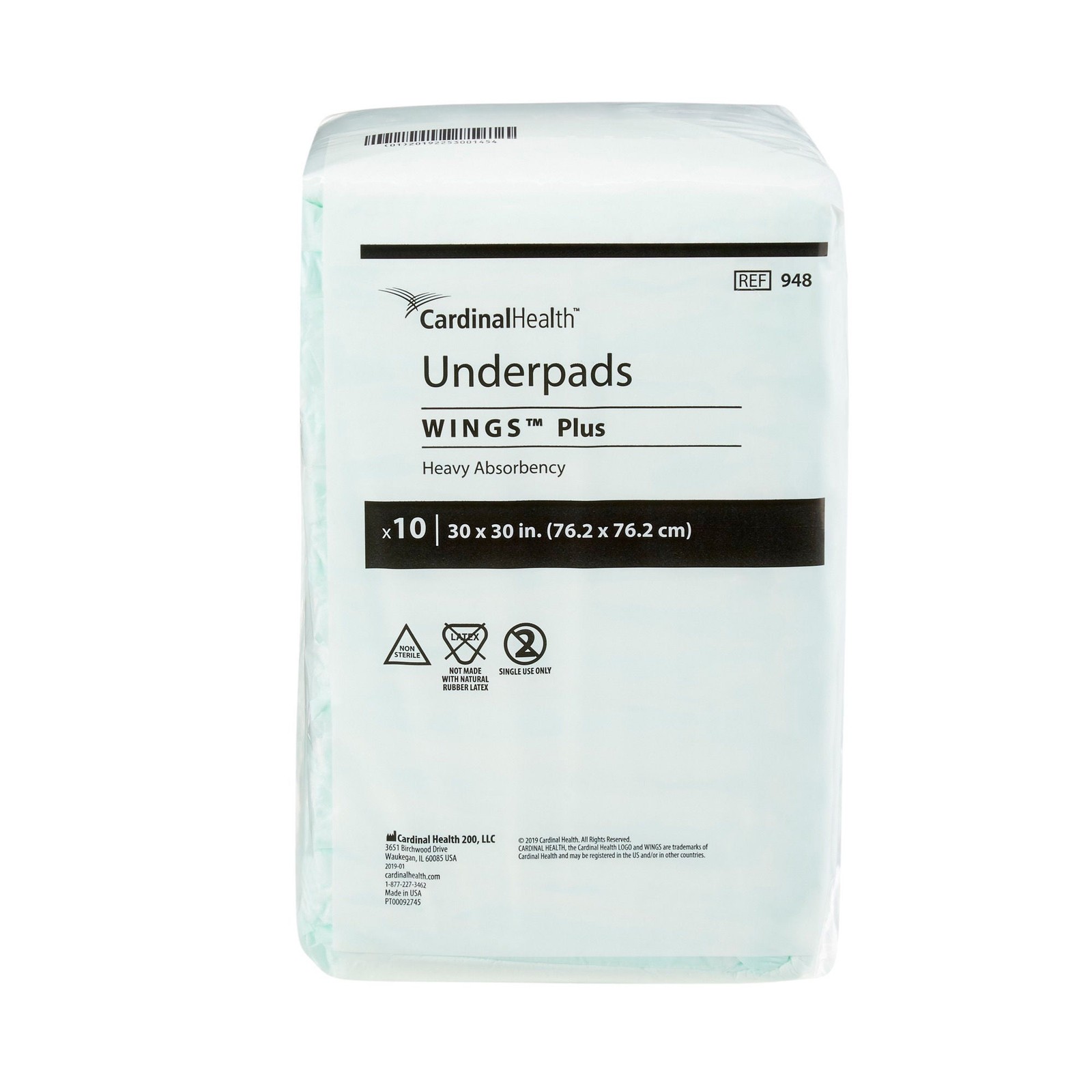 Wings Plus Underpad Heavy Absorbency 30X30" 100 ct