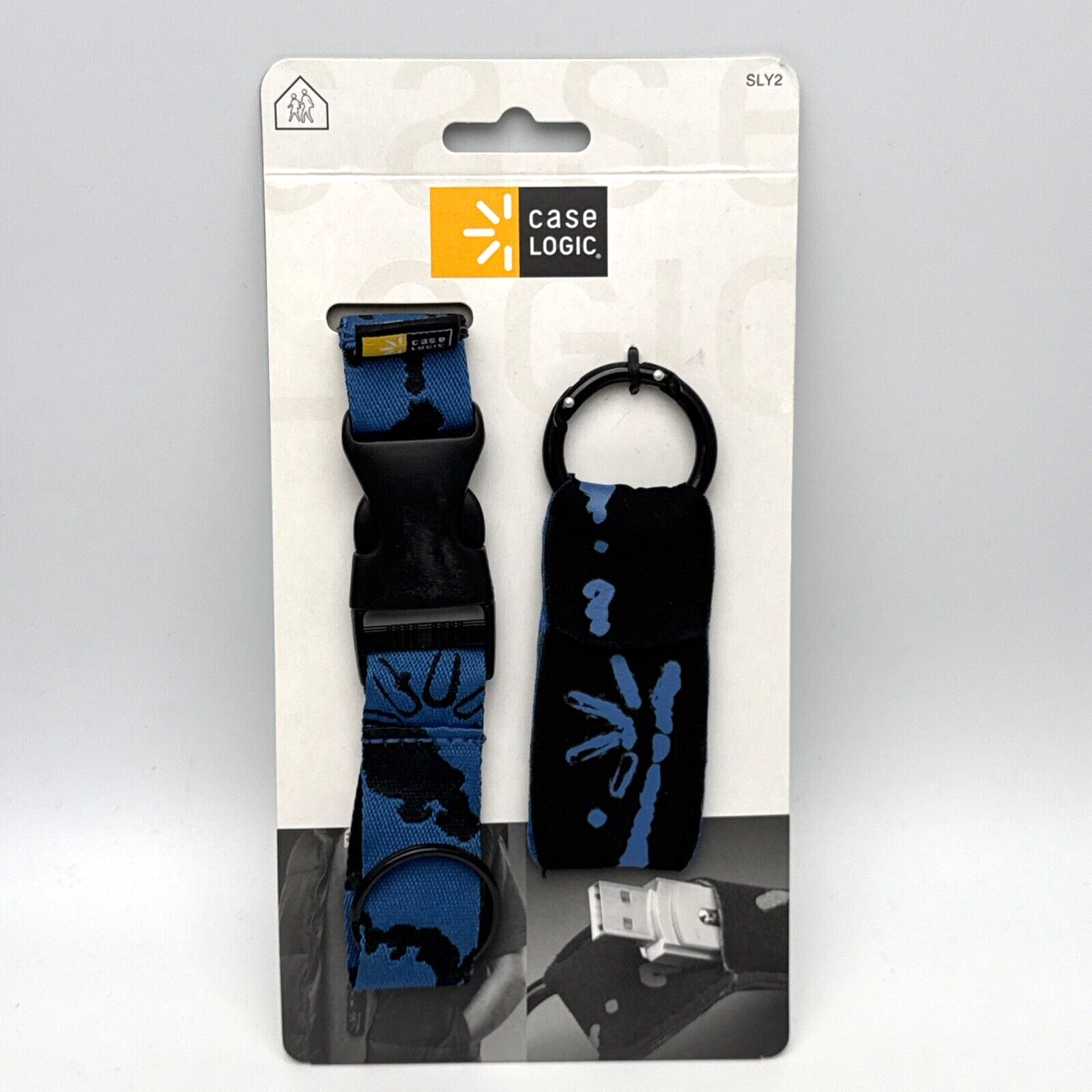 Case Logic SLY-2 Blue Neck Strap and Memory USB Thumb Drive Pouch