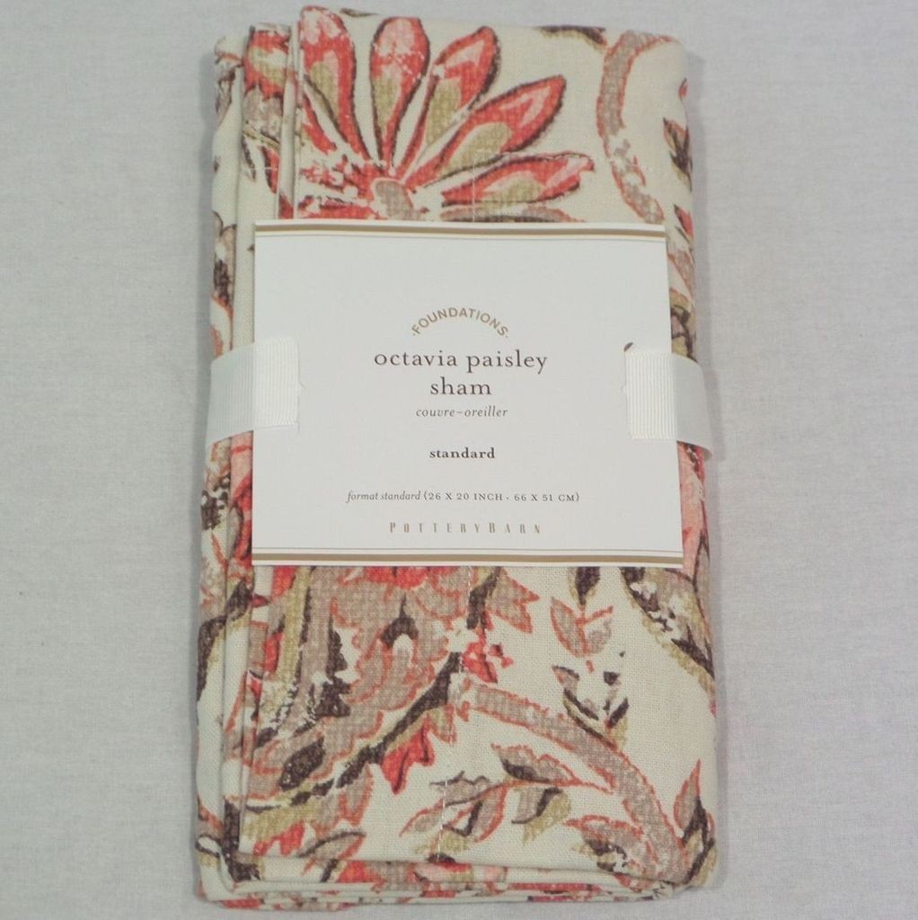NIP Pottery Barn Octavia Floral Paisley Linen Cotton Sham Multi-Color Euro