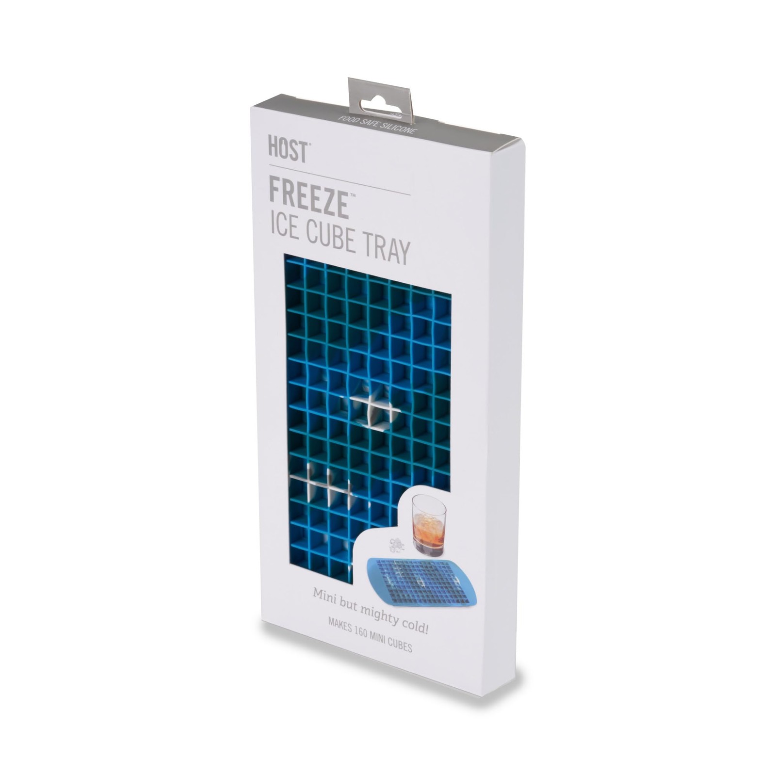 Host Mini Ice Cube Tray, Makes 160 Cubes, Durable Blue Marble