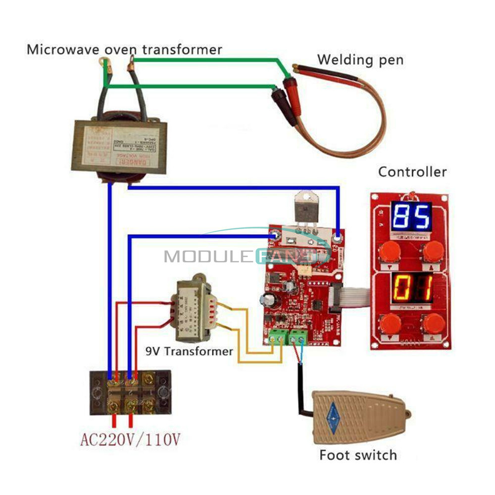 40A/100A NY-D04 Digital Display Spot Welding Machine Time Controller Panel Board