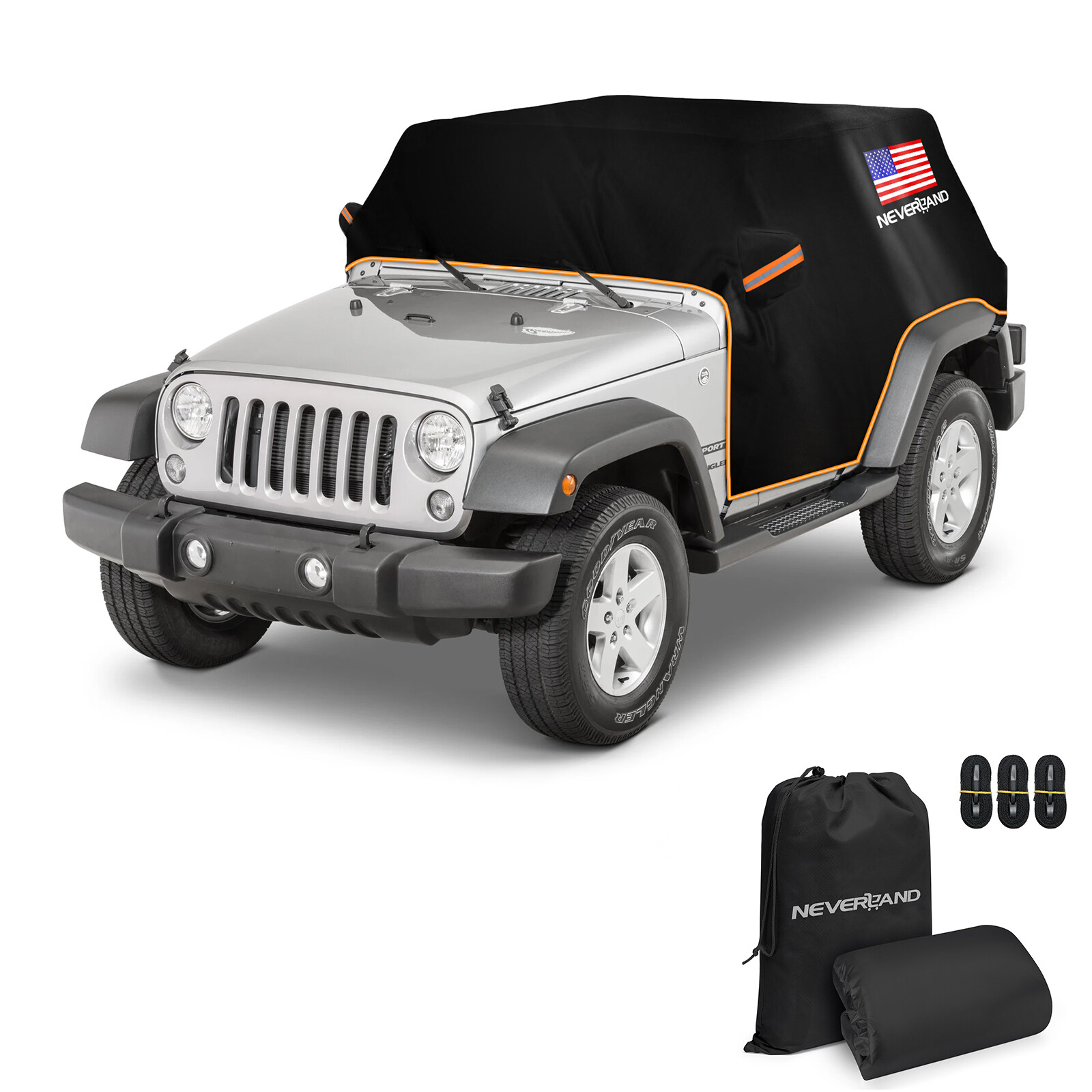 Half Car Cover For Jeep Wrangler CJ YJ TJ JK 2-Door Rain Dust UV Sun Protection