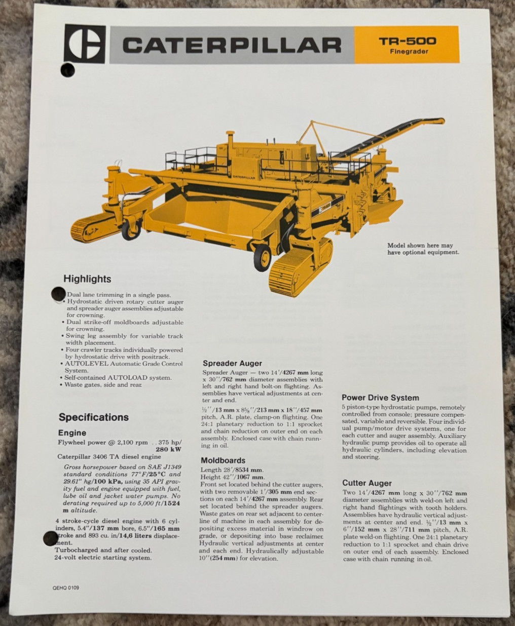 Caterpillar CAT TR-500 Finegrader Brochure AMIL25