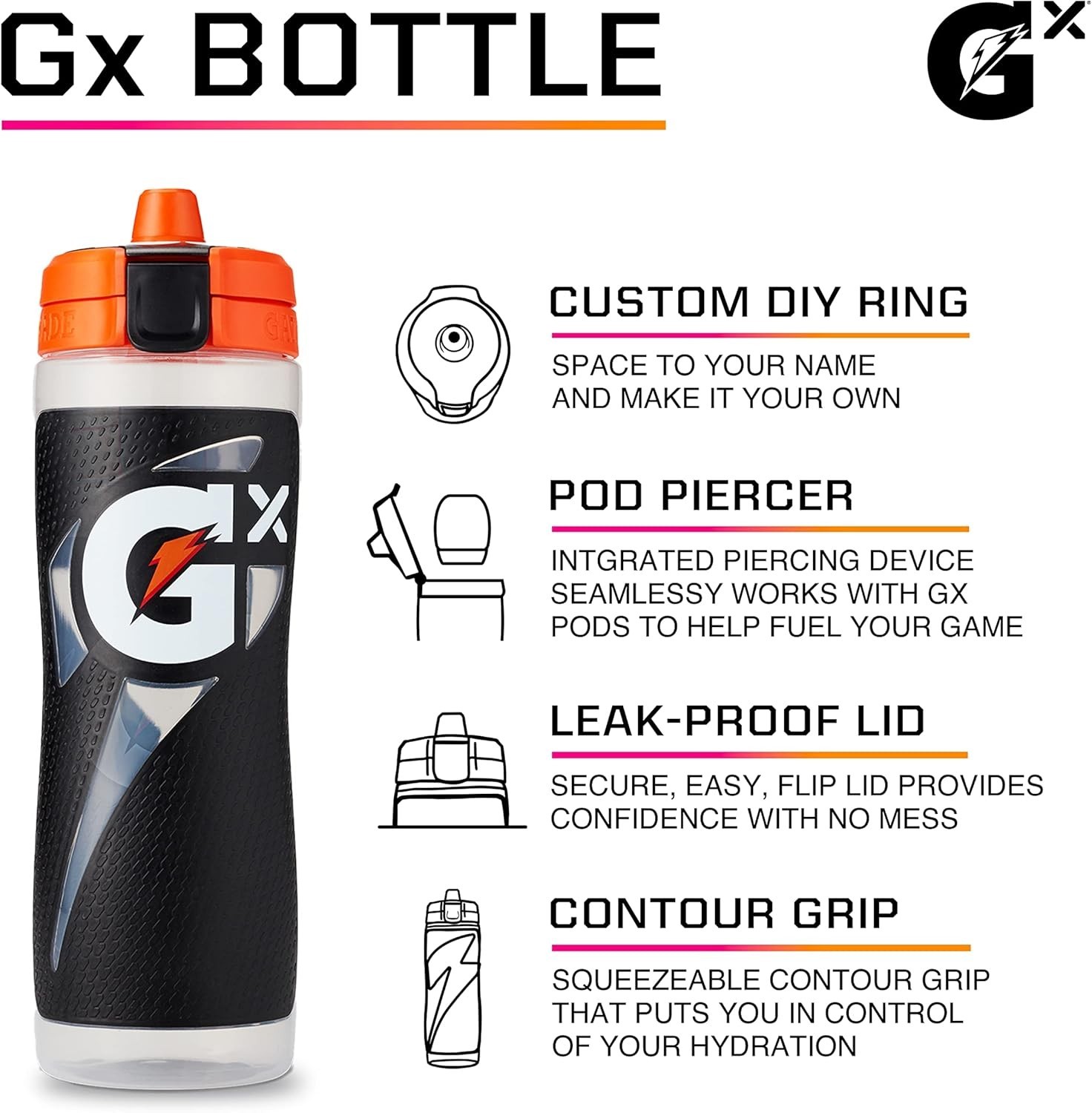 Gx Bottle , Black, 30oz