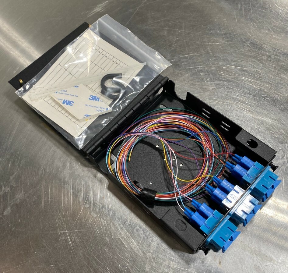 Fiber Optic 12 Port Wall Mount Panel Enclosure, Singlemode SC 12 Strand Pigtail