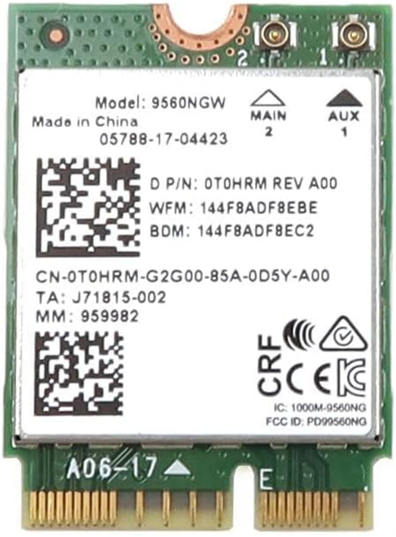 Dell Intel Wireless Bluetooth WiFi Card 9560NGW T0HRM 0T0HRM WS