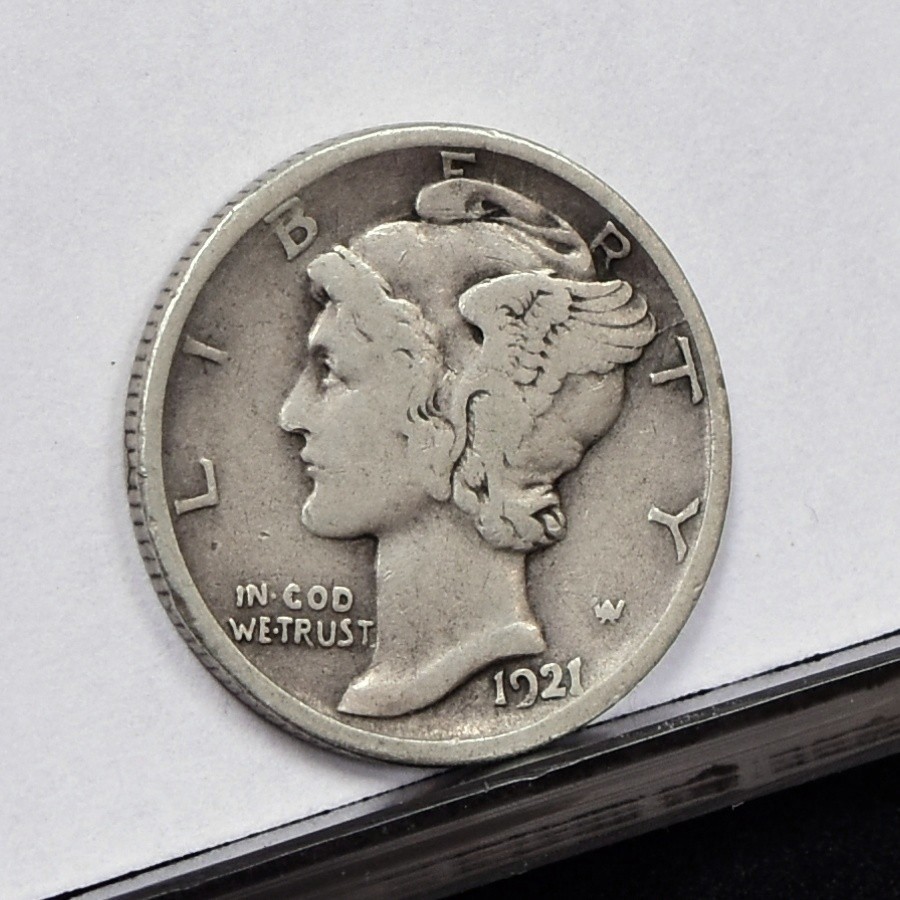 1921-D Mercury Dime - VF Details, Cleaned (#59830-L)