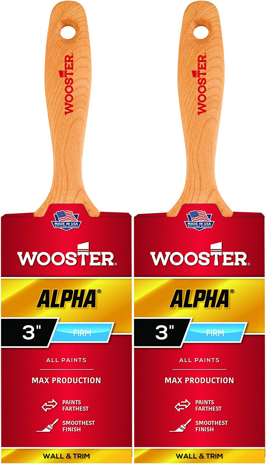 Wooster Genuine 3" Alpha Flat Paintbrush 2-Pack, 4233-3-2PK