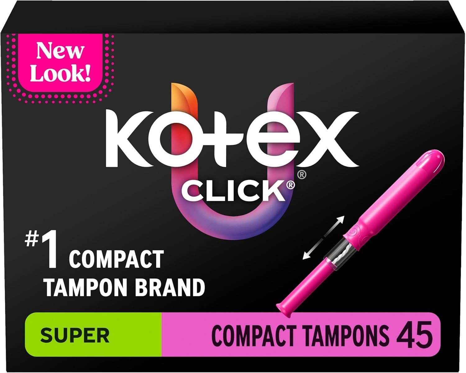 45 Count U by Click Tampons - Compact, Gynecologist-Tested, Super Absorbent