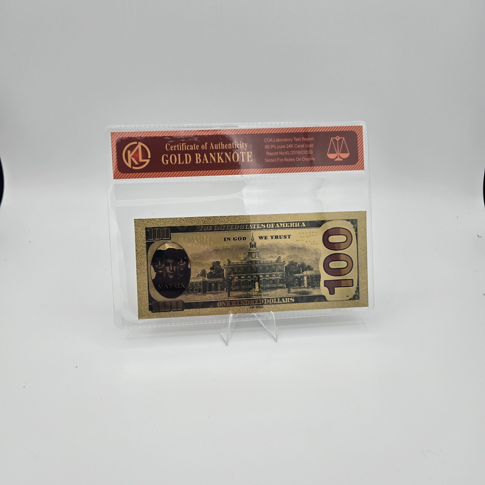 24k Gold Foil Plated Matrix Banknote Collectible