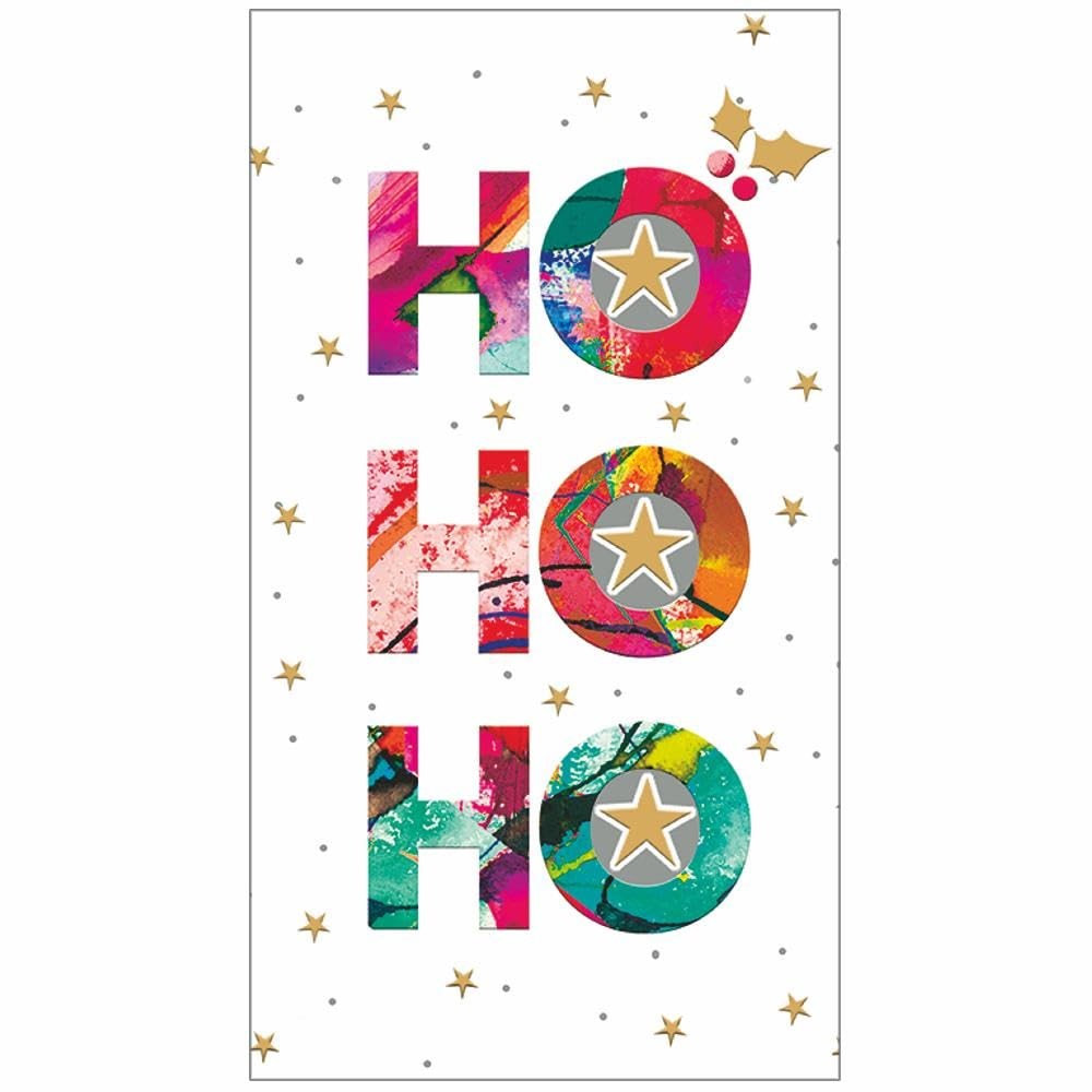 Paperproducts Design Ho Ho Ho 3-Ply Guest Towels, 8-Inch, Multicolor, Pack of 15
