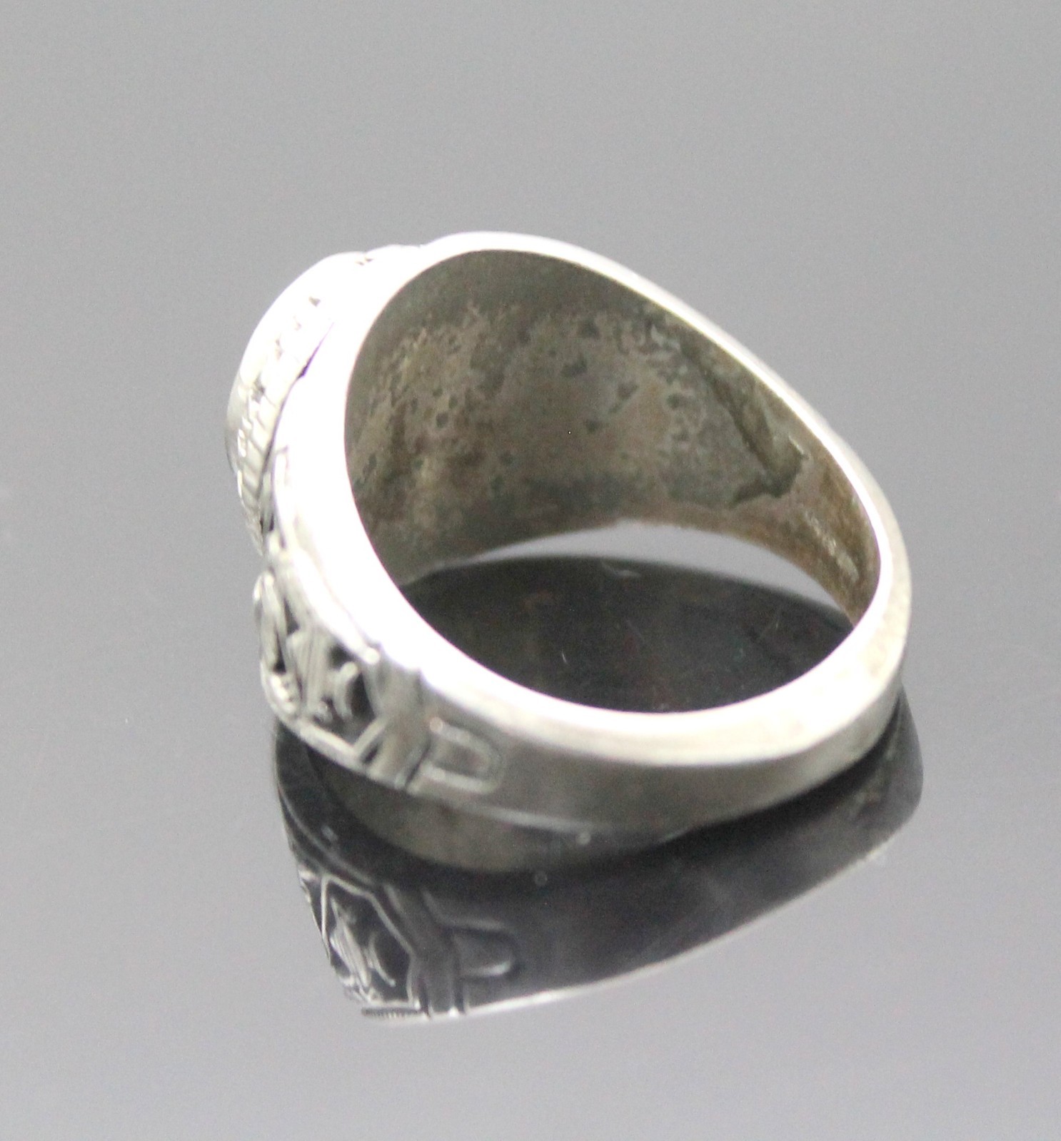 EDWARD SHALLOW SCHOOL 1993 FAUX RUBY SOLID STERLING SILVER RING SIZE 9.75