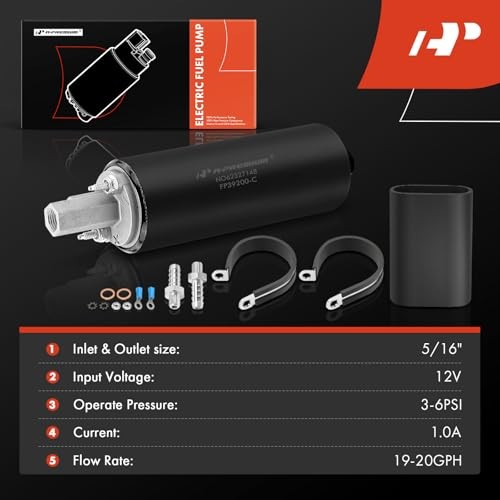 High Flow Universal External Pump 255LPH High Pressure Inline Fuel Pump with