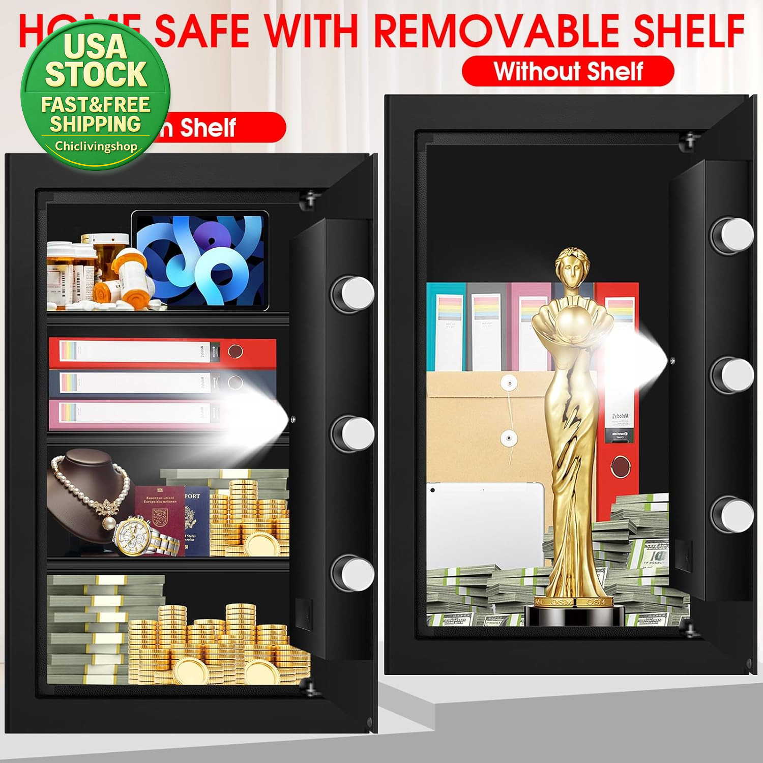 5.2 Cuft Fireproof Water Resistant Anti-Theft Digital Security Safe Box