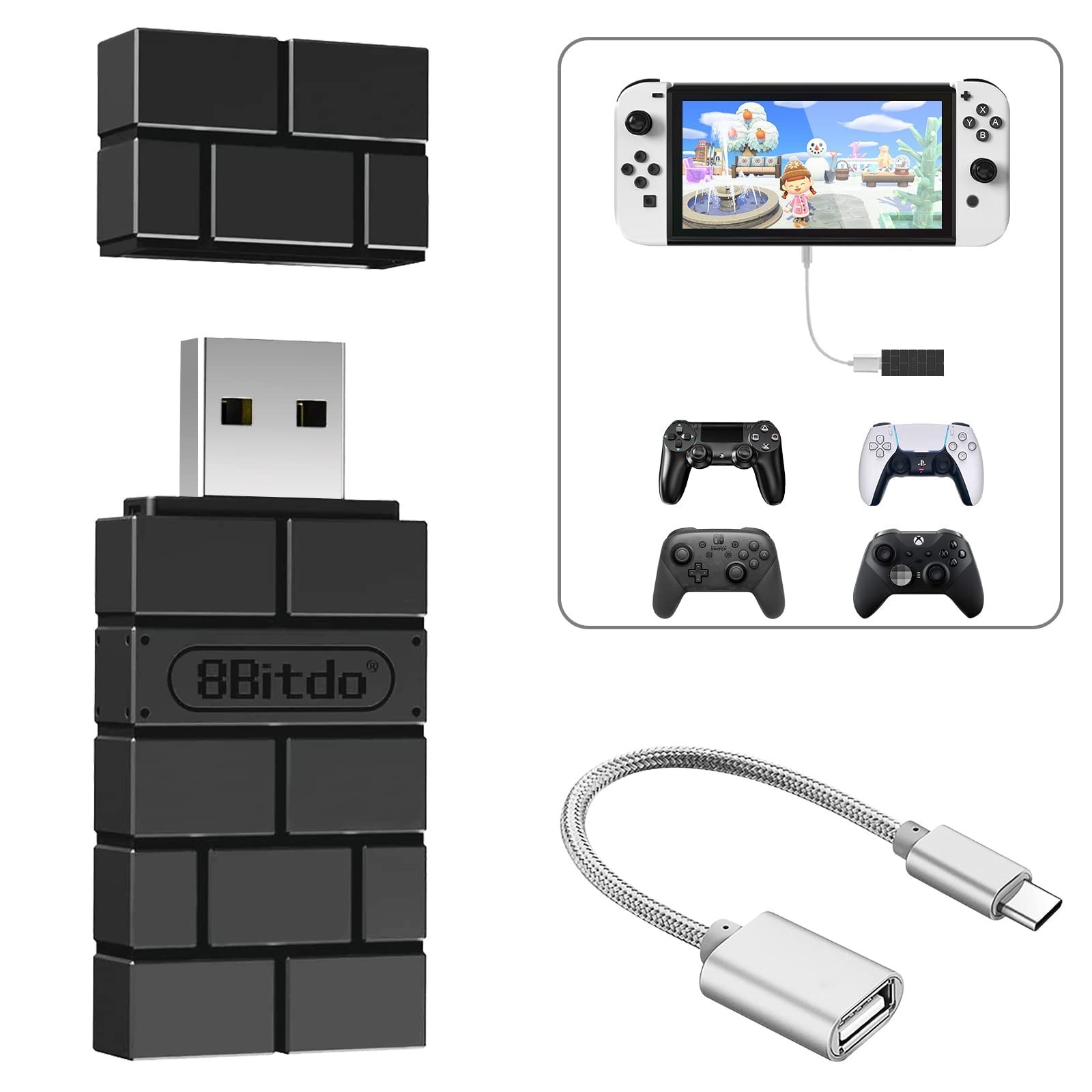 8BitDo USB Wireless Adapter 2 Converter Dongle for Switch 2/Switch LCD/OLED |...